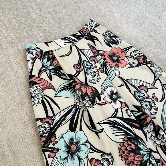 TOV Los Angeles Wide Leg Boho Floral Print Crop Pull On Pants 38 / S - Picture 3 of 14